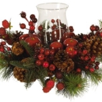 Product: Nearly Natural 4654 Candleabrum Holiday, Red, 17.5x8.5x17.5