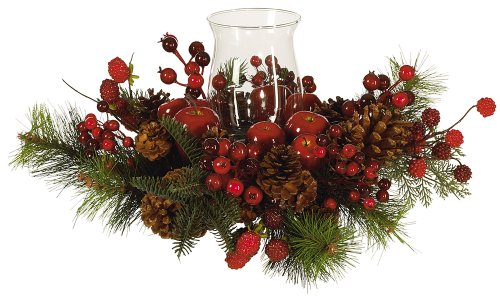 Product: Nearly Natural 4654 Candleabrum Holiday, Red, 17.5x8.5x17.5