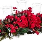 Product: Nearly Natural Artificial Hydrangea Holiday Candelabrum