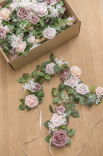 Product: Ling's Moment 6Pack 2ft Artificial Flowers Garland Dusty Rose & Pink Lantern Flower Centerpieces Wedding Aisle Decor Chair Flowers Arch Floral for Signs DIY Table Wall Window Cake Decoration