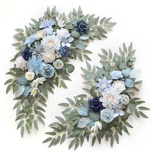 Product: WEIERYUE Artificial Wedding Arch Flowers Kit(Pack of 2) for Wedding Arch, Bridal Shower, Ceremony and Reception Backdrop Decoration (Blue Inspiration)