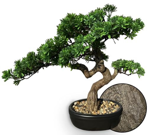 Product: Permaplants Artificial Bonsai Tree 16" Tall with Realistic Wood and Ceramic Pot Fake Plants Juniper Pine Zen Faux Plants for Home Bedroom Office Bathroom Japanese Decor