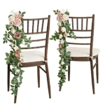 Product: Ling's Moment 10pcs Wedding Chair Decorations Aisle Floral Swag Artificial Pew Flowers Hanging Garland Pink Blush & Cream For Ceremony Reception Church Rose Floral Faux Arrangement Party Outdoor Decor