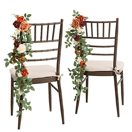 Ling's Moment Fall Wedding 10pcs Chair Decorations Aisle Floral Swag Artificial Pew Flowers Hanging Garlands Orange Terracotta for Ceremony Reception Church Rose Floral Arrangement Party Outdoor Decor - Artificial Flower Arrangements Product: Ling's Moment Fall Wedding 10pcs Chair Decorations Aisle Floral Swag Artificial Pew Flowers Hanging Garlands Orange Terracotta for Ceremony Reception Church Rose Floral Arrangement Party Outdoor Decor