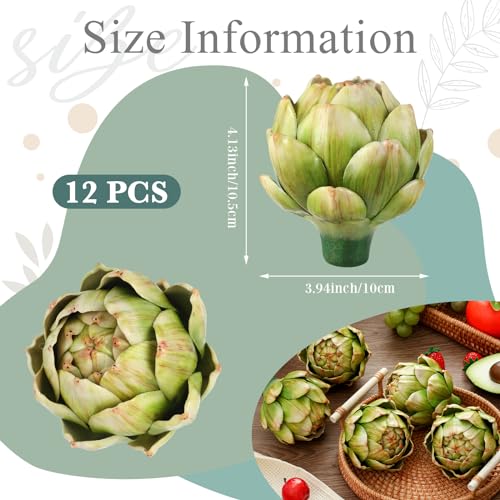 Silky Flower Store Artificial Artichokes Green Faux Vegetables Kitchen Wedding Bowl Vase Decor, 12 Pcs Large, 20.5cm 1 1 Product: Timgle 12 Pcs Green Artificial Artichokes Fake Vegetables and Fruits for Summer Kitchen Wedding Bowl and Vase Decorations (Large)