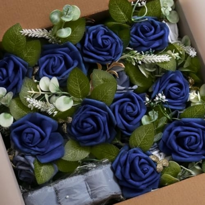 Silky Flower Store Wedding Aisle Decorations Set of 10, Blue Artificial Pew Flowers Eucalyptus Ribbons, DreamBuilt 70cm 11 11 Product: DreamBuilt Wedding Aisle Decorations for Wedding Ceremony Set of 10 Pew Flowers for Church Chair Decorations Party Decor with Artificial Flowers Eucalyptus and Ribbons Blue