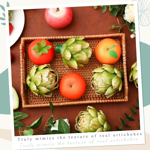 Silky Flower Store Artificial Artichokes Green Faux Vegetables Kitchen Wedding Bowl Vase Decor, 12 Pcs Large, 20.5cm 3 3 Product: Timgle 12 Pcs Green Artificial Artichokes Fake Vegetables and Fruits for Summer Kitchen Wedding Bowl and Vase Decorations (Large)