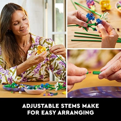 Silky Flower Store LEGO Botanicals Wildflower Bouquet Artificial Indoor Flowers Building Set, Adult DIY Home Decor, 16 Stems, Vase Not Included 10313 8 8 Product: LEGO Botanicals Artificial Wildflower Bouquet - Fake Indoor Flowers Building Set for Home, Kitchen, Desk Decoration, Adults Ages 18+ - Gift for Graduation - 10313