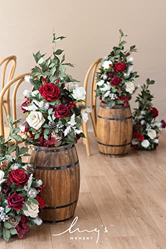 Silky Flower Store Fall Artificial Flower Arrangements, Red Sparkle Arch Decorations, Wedding Ceremony Aisle Decor, 22in Tall 1 1 Product: Ling's Moment 22" Tall Fall Free Standing Artificial Flowers Arrangements 2pcs Wedding Aisle Runner Chair Decorations Christmas Red Sparkle Arch Entryway Ceremony Reception Church Rose Floral Party