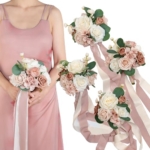 Product: BENCENTRE 7 Inch Dusty Rose Bridesmaid Bouquet for Wedding, Set of 4, Small Wedding Bouquet,for Marriage Proposal Party and Vintage Wedding Ceremony Anniversary,Artificial Flowers
