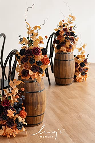 Silky Flower Store Fall Artificial Flower Arrangements, Wedding Arch Decorations, Pumpkin Orange Black Faux Florals, 2 Piece Set 41cm 2 2 Product: Ling's Moment 41" Tall Fall Free Standing Artificial Flowers Arrangements 2 pcs Wedding Arch Altar Stage Decorations Classic Halloween Wedding for Ceremony Reception Church Backdrop Outdoor Party