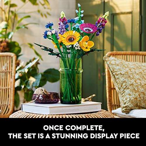 Silky Flower Store LEGO Botanicals Wildflower Bouquet Artificial Indoor Flowers Building Set, Adult DIY Home Decor, 16 Stems, Vase Not Included 10313 4 4 Product: LEGO Botanicals Artificial Wildflower Bouquet - Fake Indoor Flowers Building Set for Home, Kitchen, Desk Decoration, Adults Ages 18+ - Gift for Graduation - 10313