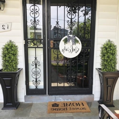 Silky Flower Store Artificial Boxwood Topiary Trees Set of 2, UV Resistant Faux Plants, Indoor Outdoor Decor, 3ft 11 11 Product: Aoutyers 3ft Artificial Boxwood Topiary Trees Set of 2 - UV Resistant Faux Plants for Outdoor/Indoor, Fake Bushes and Shrubs for Front Porch, Planter, Patio - No Maintenance Curb Appeal Plants