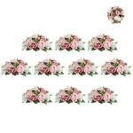 Product: BLOSMON Dusty Rose Flowers Centerpieces: 10 Pieces Pink Roses Artificial Flowers Balls for Wedding Dinning Table - Fake Silk Kissing Floral Arrangements for Home Party Event Decor