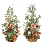 Product: Ling's Moment 41" Tall Fall Free Standing Artificial Flowers Arrangements 2 pcs Wedding Arch Altar Stage Decorations Sunset Terracotta For Ceremony Reception Church Backdrop Outdoor Aisle Floral Party