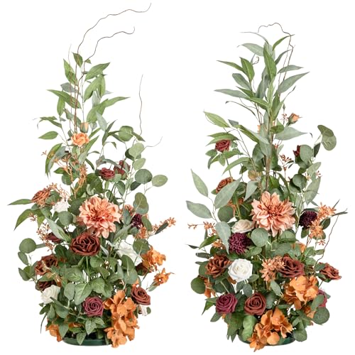 Ling's Moment 41" Tall Fall Free Standing Artificial Flowers Arrangements 2 pcs Wedding Arch Altar Stage Decorations Sunset Terracotta For Ceremony Reception Church Backdrop Outdoor Aisle Floral Party - Artificial Flower Arrangements Product: Ling's Moment 41" Tall Fall Free Standing Artificial Flowers Arrangements 2 pcs Wedding Arch Altar Stage Decorations Sunset Terracotta For Ceremony Reception Church Backdrop Outdoor Aisle Floral Party