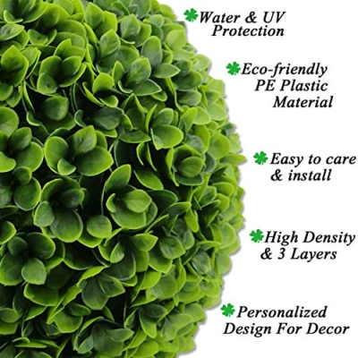 Product: Sunnyglade 2 PCS 15.7 inch 3 Layers Artificial Plant Topiary Ball Faux Boxwood Decorative Balls for Backyard, Balcony,Garden, Wedding and Home Décor