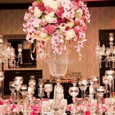 Product: 2 Pcs 23.75 inches Gold Vases for Centerpieces Tall Crystal Metal Vase Flower Stand Holders Wedding Centerpiece Chandelier for Reception Tables Wedding Supplies