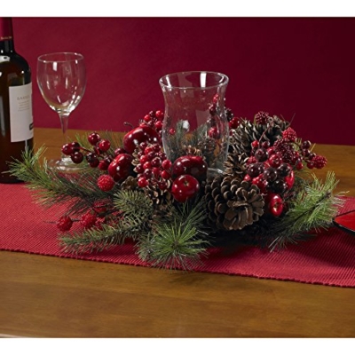 Product: Nearly Natural 4654 Candleabrum Holiday, Red, 17.5x8.5x17.5