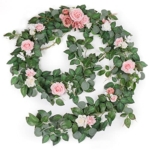 Product: OnlyBloom 9FT Eucalyptus Garland with Flowers, Artificial Flowers Garland Table Runner Decor Arch Backdrop Head Table Decorations for Wedding Sweetheart Table Centerpieces（Blush Pink）