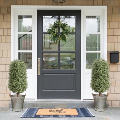 Product: momoplant Artificial Topiary Boxwood Tree 35Inch - 3 ' -2 Pack Faux Shrub Fake Trees Home Decor for Indoor/OutdoorArtificial Greenery Set