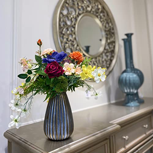 Silky Flower Store Artificial Faux Flowers in Vase, Silk Floral Centerpiece, Table Decor for Dining Room Home Decor, Spring Gift, 32.5cm 5 5 Product: WAKISAKI Artificial Faux Flowers in Vase, Silk Flower Arrangement Artificial Floral Centerpiece, Table Centerpieces for Dining Room Home Decor Valentine's Day Gift (Spring)
