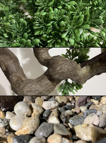 Product: Permaplants Artificial Bonsai Tree 16" Tall with Realistic Wood and Ceramic Pot Fake Plants Juniper Pine Zen Faux Plants for Home Bedroom Office Bathroom Japanese Decor
