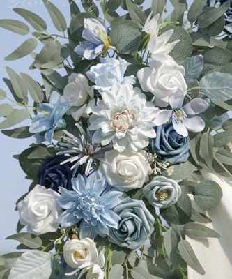 Product: WEIERYUE Artificial Wedding Arch Flowers Kit(Pack of 2) for Wedding Arch, Bridal Shower, Ceremony and Reception Backdrop Decoration (Blue Inspiration)
