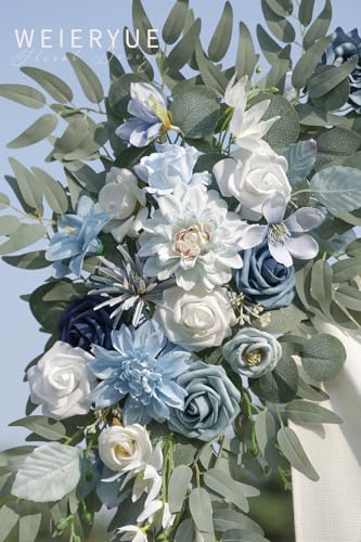 Product: WEIERYUE Artificial Wedding Arch Flowers Kit(Pack of 2) for Wedding Arch, Bridal Shower, Ceremony and Reception Backdrop Decoration (Blue Inspiration)