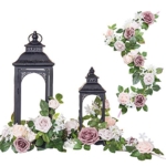 Product: Ling's Moment 6Pack 2ft Artificial Flowers Garland Dusty Rose & Pink Lantern Flower Centerpieces Wedding Aisle Decor Chair Flowers Arch Floral for Signs DIY Table Wall Window Cake Decoration