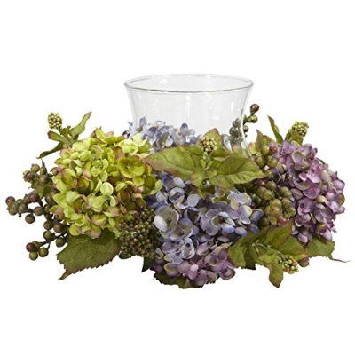 Product: Nearly Natural, Mixed 4758 Hydrangea Candelabrum Silk Arrangement