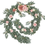 Product: OnlyBloom 9FT Eucalyptus Garland with Flowers, Artificial Flowers Garland Table Runner Decor Arch Backdrop Head Table Decorations for Wedding Sweetheart Table Centerpieces（Burgundy & Blush）