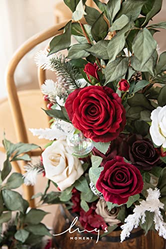 Silky Flower Store Fall Artificial Flower Arrangements, Red Sparkle Arch Decorations, Wedding Ceremony Aisle Decor, 22in Tall 2 2 Product: Ling's Moment 22" Tall Fall Free Standing Artificial Flowers Arrangements 2pcs Wedding Aisle Runner Chair Decorations Christmas Red Sparkle Arch Entryway Ceremony Reception Church Rose Floral Party