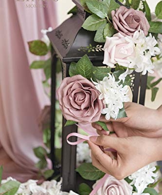 Product: Ling's Moment 6Pack 2ft Artificial Flowers Garland Dusty Rose & Pink Lantern Flower Centerpieces Wedding Aisle Decor Chair Flowers Arch Floral for Signs DIY Table Wall Window Cake Decoration