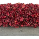 Product: House of Silk Flowers Artificial Hydrangeas in Grey-Washed Wood Ledge (Burgundy)