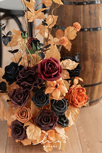 Silky Flower Store Fall Artificial Flower Arrangements, Wedding Arch Decorations, Pumpkin Orange Black Faux Florals, 2 Piece Set 41cm 4 4 Product: Ling's Moment 41" Tall Fall Free Standing Artificial Flowers Arrangements 2 pcs Wedding Arch Altar Stage Decorations Classic Halloween Wedding for Ceremony Reception Church Backdrop Outdoor Party