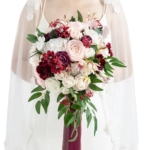 Product: Ling's Moment Burgundy Bridal Bouquet for Bride, 13 Inch Romantic Marsala Wedding Bouquets for Bride, Silk Round Artificial Wedding Flowers Bouquets