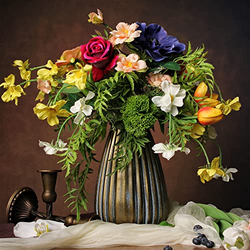 WAKISAKI Artificial Faux Flowers in Vase, Silk Flower Arrangement Artificial Floral Centerpiece, Table Centerpieces for Dining Room Home Decor Valentine's Day Gift (Spring) - Artificial Flower Arrangements Product: WAKISAKI Artificial Faux Flowers in Vase, Silk Flower Arrangement Artificial Floral Centerpiece, Table Centerpieces for Dining Room Home Decor Valentine's Day Gift (Spring)