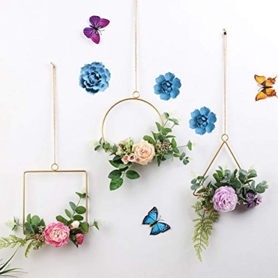 Product: ALYCASO 3 PCS/Set Peony Ceramic Magnolia Flower Wall Decor 3D Flower Art for Living Room Home Hallway Bedroom Kitchen Farmhouse Bathroom Dining Room, Grey(4.72 in*1, 3.54 in*2)
