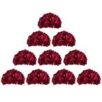 Product: BLOSMON Hydrangea Artificial Flowers Ball Centerpieces 10 Pcs Burgundy Fake Flowers Silk Hydrangea Flower Balls Faux Hydrangeas Floral Arrangements Bouquet for Wedding Home Room Table Decoration