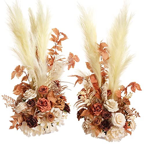 Ling's Moment 41" Tall Fall Free Standing Artificial Flowers Arrangements 2 pcs Wedding Arch Altar Stage Decorations Rust Sepia For Ceremony Reception Rose Fake Floral Party Outdoor Centerpieces Decor - Artificial Flower Arrangements Product: Ling's Moment 41" Tall Fall Free Standing Artificial Flowers Arrangements 2 pcs Wedding Arch Altar Stage Decorations Rust Sepia For Ceremony Reception Rose Fake Floral Party Outdoor Centerpieces Decor