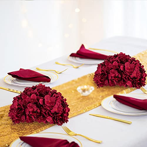 Product: BLOSMON Hydrangea Artificial Flowers Ball Centerpieces 10 Pcs Burgundy Fake Flowers Silk Hydrangea Flower Balls Faux Hydrangeas Floral Arrangements Bouquet for Wedding Home Room Table Decoration