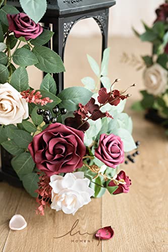 Silky Flower Store Artificial Flower Garland Marsala Blush, 6 Pack 2ft Faux Floral Wreaths, 12ft Joinable Centerpieces, 2ft 2 2 Product: Ling's Moment 6Pack 2ft Artificial Flowers Garland Marsala & Blush Lantern Flower Centerpieces Burgundy Wedding Aisle Decor Chair Flowers Arch Floral for Signs DIY Table Wall Window Cake Decoration