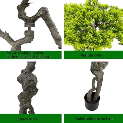 Product: AfanD 3.5ft（43in） Artificial Bonsai Tree Juniper Faux Plants Indoor Big Fake Plants Decor with Ceramic Pots for Home Table Office Desk Bathroom Shelf Bedroom Living Room Farmhouse Decorations