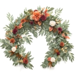Product: Ling's Moment Terracotta Flower Garland - 6FT Eucalyptus & Rose - Sweetheart Table Decor for Wedding Reception, Fall Artificial Floral Garland for Mantle, Christmas Decoration, Burnt Orange