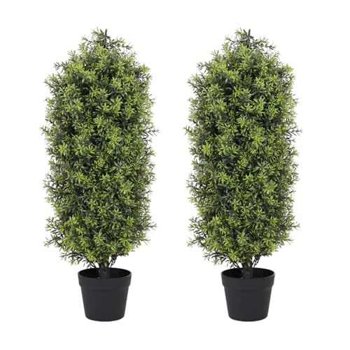 Aoutyers 3ft Artificial Boxwood Topiary Trees Set of 2 - UV Resistant Faux Plants for Outdoor/Indoor, Fake Bushes and Shrubs for Front Porch, Planter, Patio - No Maintenance Curb Appeal Plants - Artificial Flower Arrangements Product: Aoutyers 3ft Artificial Boxwood Topiary Trees Set of 2 - UV Resistant Faux Plants for Outdoor/Indoor, Fake Bushes and Shrubs for Front Porch, Planter, Patio - No Maintenance Curb Appeal Plants