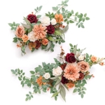 Product: Ling's Moment 2Pcs Terracotta Artificial Flower Garland Floral Swags Centerpieces Burnt Orange Wedding Arch Flower Greenery Arrangements for Sweetheart Table Wall Window Home Garden Outdoor Decor