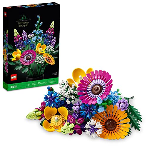 LEGO Botanicals Artificial Wildflower Bouquet - Fake Indoor Flowers Building Set for Home, Kitchen, Desk Decoration, Adults Ages 18+ - Gift for Graduation - 10313 - Artificial Flower Arrangements Product: LEGO Botanicals Artificial Wildflower Bouquet - Fake Indoor Flowers Building Set for Home, Kitchen, Desk Decoration, Adults Ages 18+ - Gift for Graduation - 10313