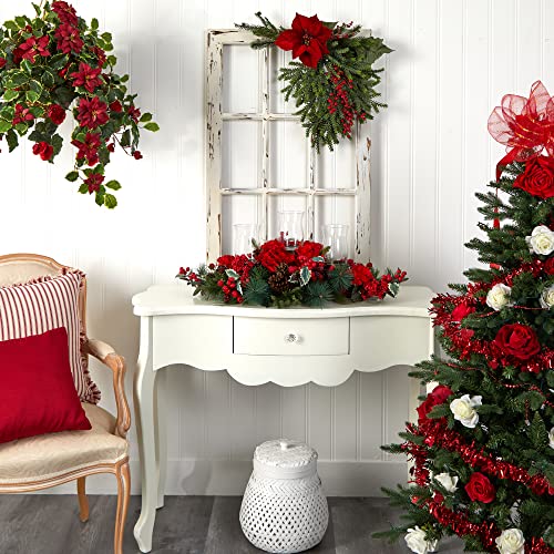 Product: Nearly Natural Artificial Hydrangea Holiday Candelabrum