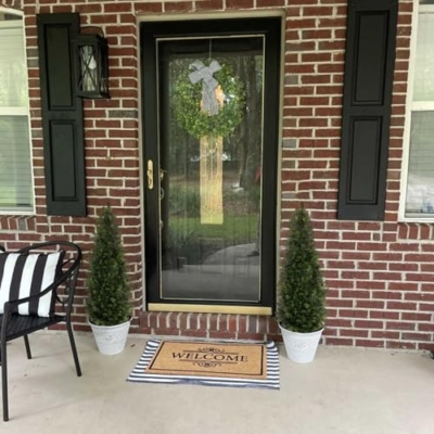 Product: Aveyas 4ft Artificial Cedar Topiary Trees for Outdoor Front Porch Door, 4 Feet Faux Potted Plants Evergreen Fake Pine Cypress Tree for Outside Home Decor (4 ft Tall) - Set of 2 Pack